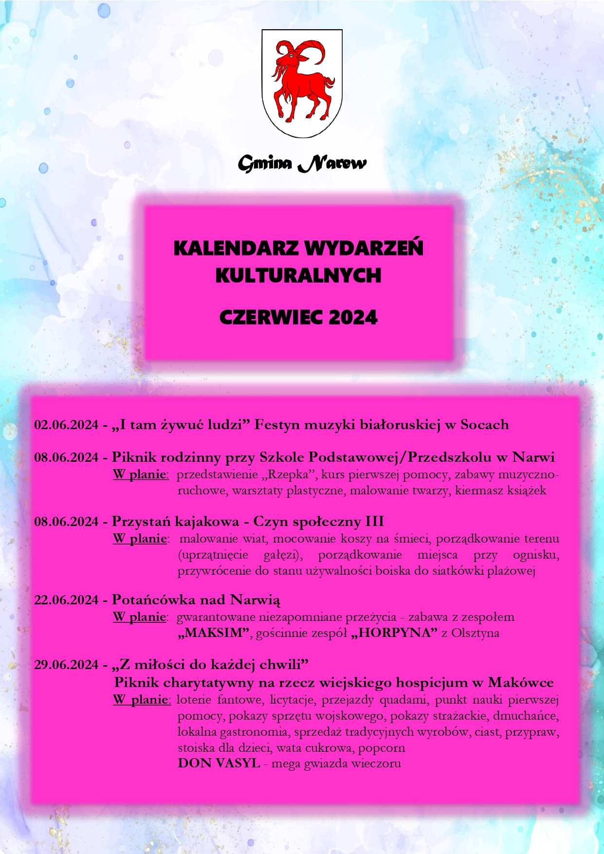Kalendraz wydarzeń kulturalnych Narew page 0001