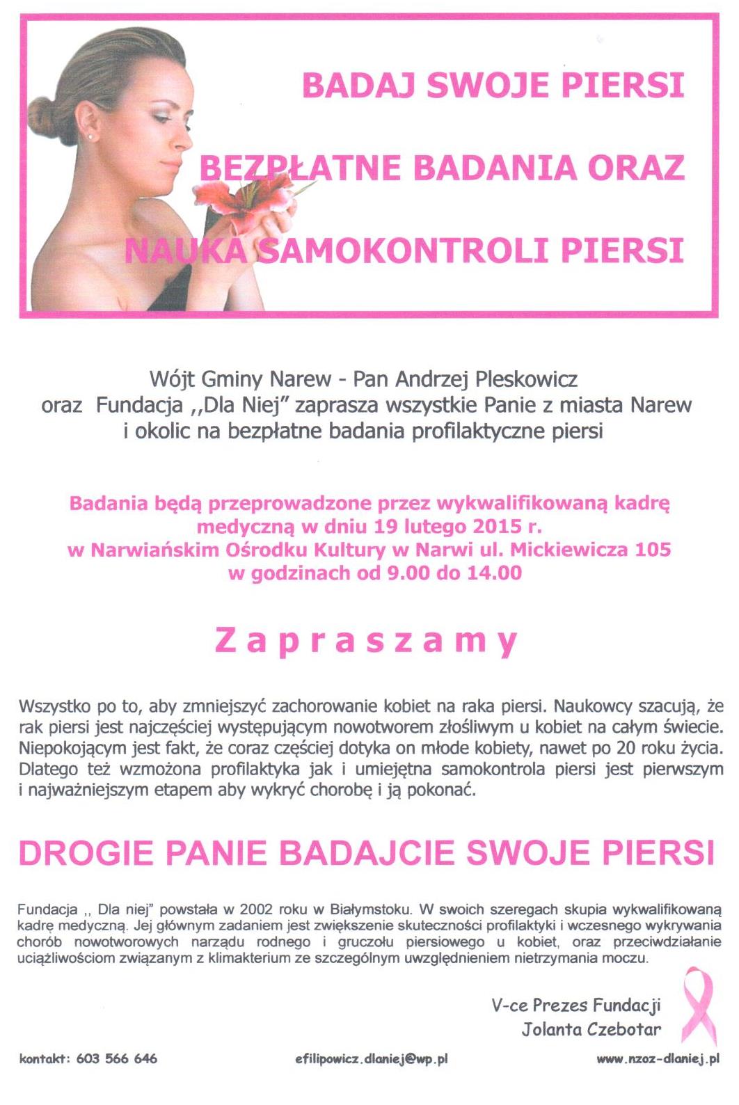 Badania profilaktyczne piersi